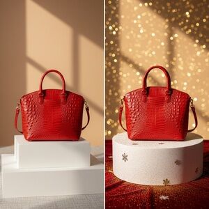 Brahmin Melbourne Duxbury Satchel in Carnation